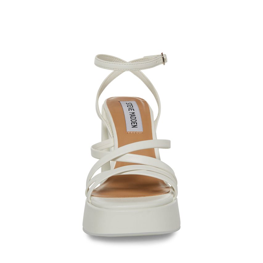 White Steve Madden Affection Women's Heels Sandals | PH 6395LEV